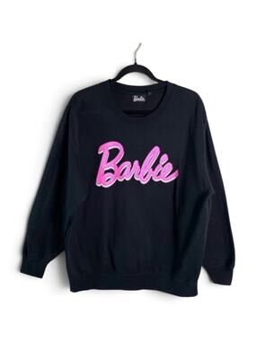 Barbie Y2K Barbie Core Black Pink Crewneck Sweatshirt Pullover Trendy XL